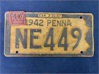 1942 Pennsylvania License Plates,exp 1944