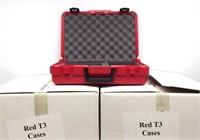 8 Red Plastic Foam Lined Cases