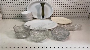 Serving Plates Bowls & Cut Glass
