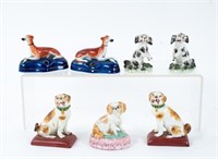 Pr. Whippet Inkwells, Other Porcelain Dog Figures