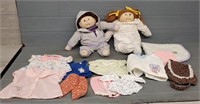 Boy & Girl Cabbage Patch Dolls w/Extra Clothes