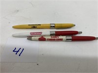 2 Oil Company Advertising Pens & 1 Chevy