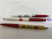 2 Oil Company Advertising Pens & 1 Gm Chevy Parts