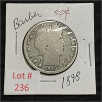 1898 Barber Silver Half Dollar