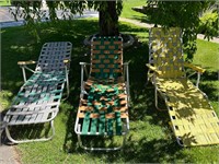 3 Vtg. Lounger Outdoor Chairs