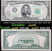 1950E $5 Green Seal Federal Reserve Note (New York