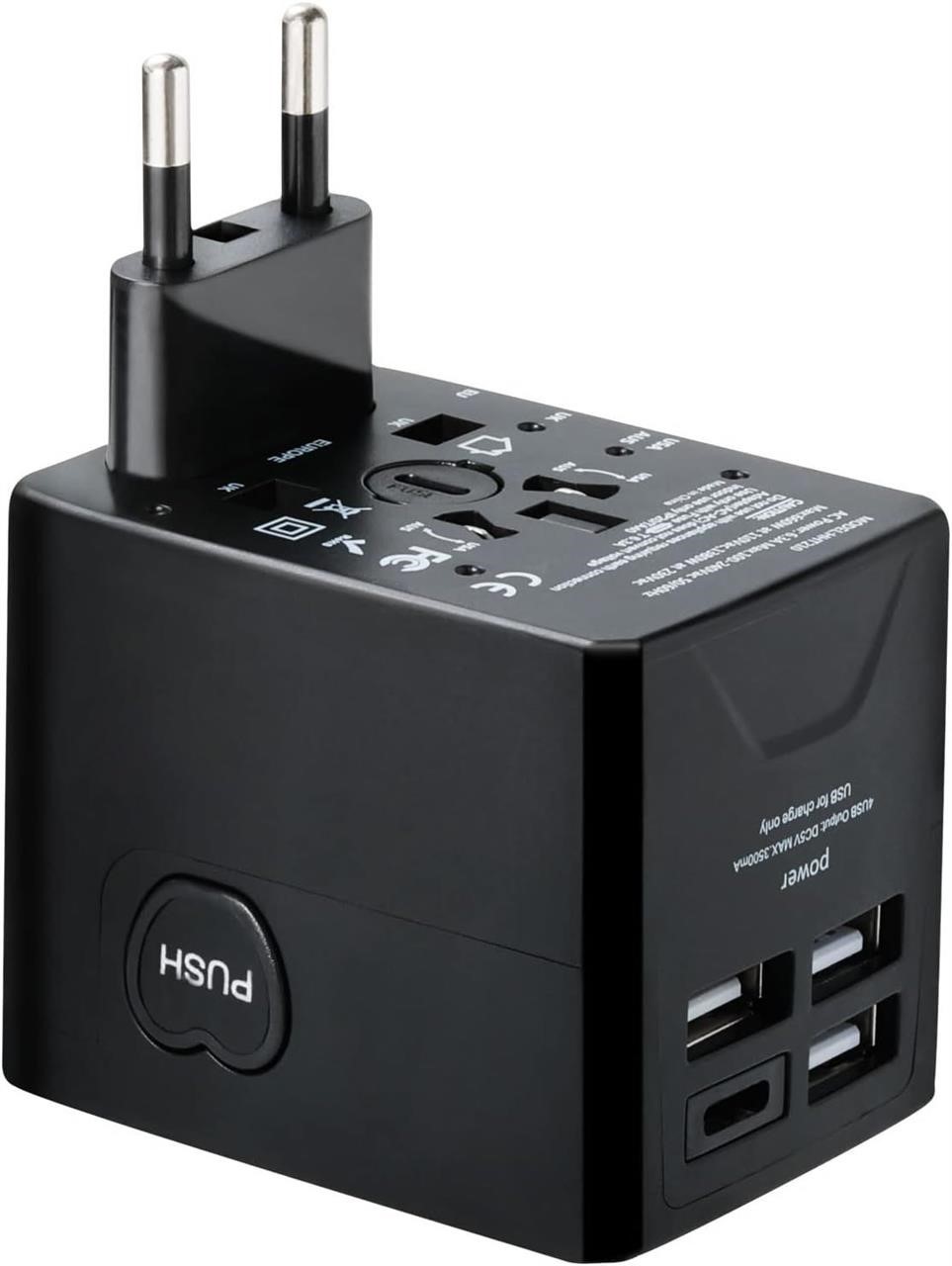NEW International Travel Plug Adapter w/USB C & A