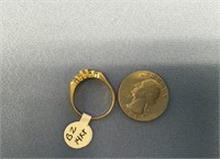 Diamond ring, 14K gold, weight: 4.1g      (a 7)