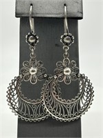 Fine Turkish Sterling Filigree Fancy Earrings