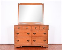 Vintage Maple Dresser & Mirror