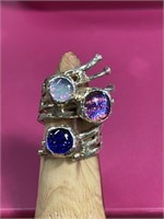 Sterling silver wrap ring size 5 multicolor
