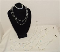 Five Aurora Borealis Bead Necklaces & Bracelet