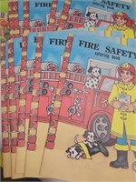 10 Unused Vintage Fire Safety Coloring Books