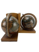 Old World Globe/Sphere Wood BookEnds
