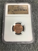 2010 Union Shield Brilliant Unc 1 Cent Coin