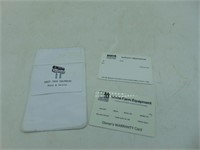 White Warranty cards/Pocket Protector