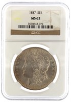 1896 Philadelphia MS61 Morgan Silver Dollar