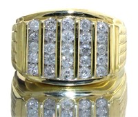 Men's 1.50 ct 5 Row Channel Set Diamond Ring