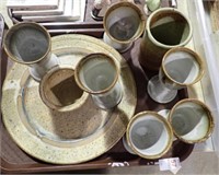 STONEWARE GOBLETS & DIP PLATTER