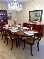 Empire Revival Style Dining Table & Chairs