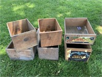 6 wood boxes in shipping crates