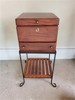 Side table with storage chest on top