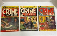 Crime Does Not Pay (3) Comic Books 1950