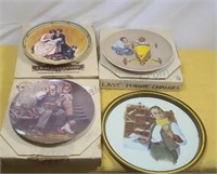 Norman Rockwell collectors plates and tray.