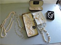Selection of Faux Pearls, Necklaces, etc