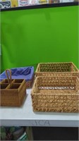 4 Hand Woven Baskets.  (from Estate)