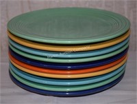 (S2) Lot of 10 9.5" Multi-Color Fiestaware Plates