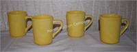 (S2) Lot of 4 Yellow Fiestaware Coffee Mugs