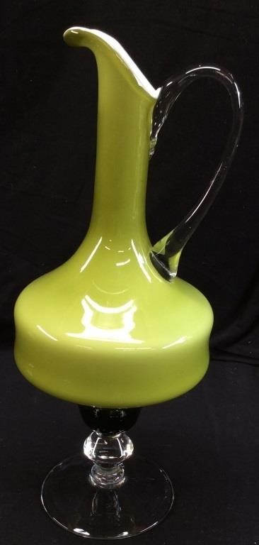 VINTAGE RMPOLI CASED GLASS EWER