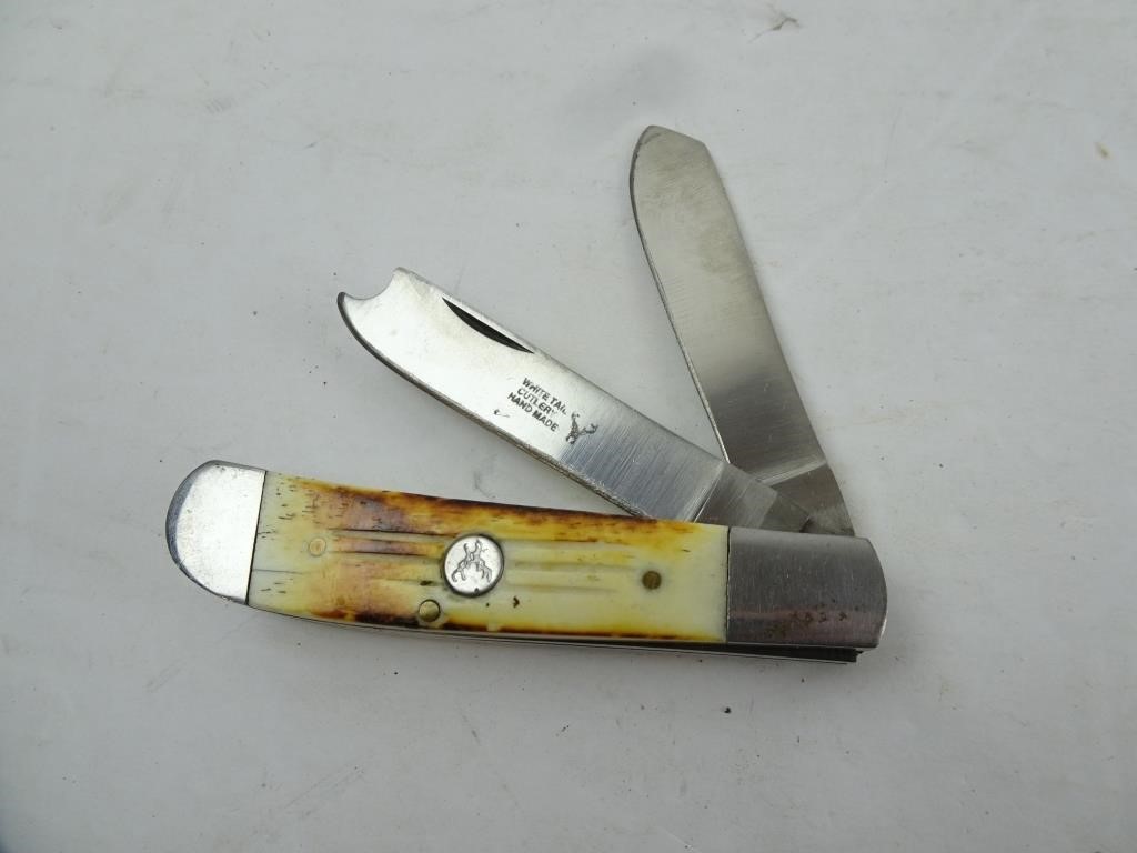 Whitetail Cutlery Pocket Knife with Bone Handle
