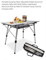 NEW Aluminum Camping Table w/ Mesh Holder,