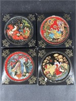 Russian Fairytale Porcelain Ornament Set of 4