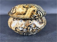 La Vie Safari Animal Patchwork Lidded Trinket Box