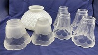 Lot of 7 Glass Lamp Shades/Globes
