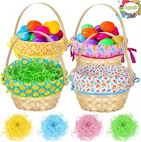 digi Easter baskets for kids  4Pcs Easter Bamboo B