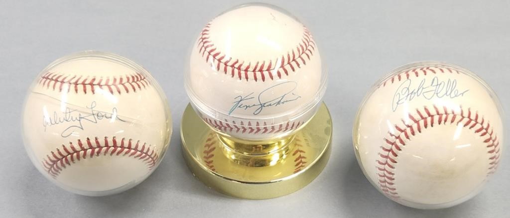 Signed Baseballs; Ford; Feller & Jenkins