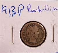 1913 P Barber Silver Dime