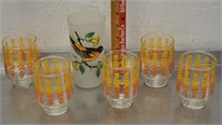 Vintage glass drinking glasses, see pics