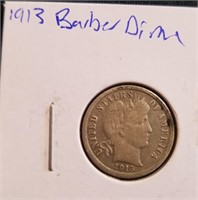 1913 Barber Silver Dime