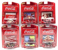 (6) 1:64 Johnny Lightning Brand Marque Coca-Cola
