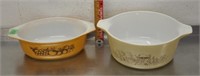 2 Pyrex casseroles, #043, #475