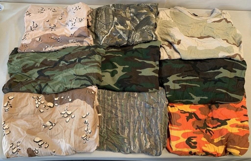 W - LOT OF 9 CAMMO TEES (Q95)