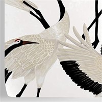 W4B White Japanese Herons Wallpaper. Ecological Pa