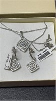 New Sterling Silver Necklace & Earring Set