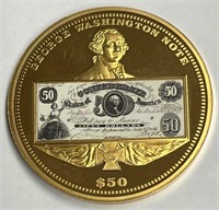 Novelty $50 George Washington Note Coin