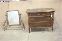 Vintage Dresser W/ Mirror Approx 40"x20"x35"